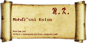 Mohácsi Kolos névjegykártya